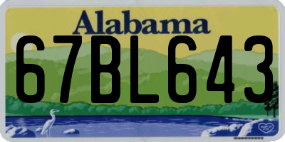 AL license plate 67BL643