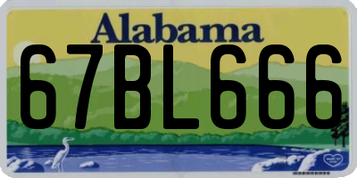 AL license plate 67BL666