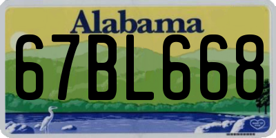 AL license plate 67BL668
