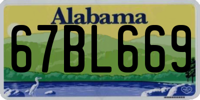 AL license plate 67BL669