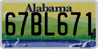 AL license plate 67BL671