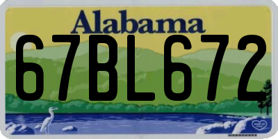 AL license plate 67BL672