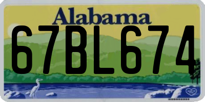 AL license plate 67BL674