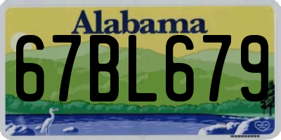 AL license plate 67BL679