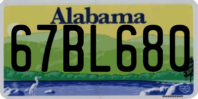 AL license plate 67BL680