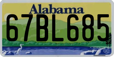 AL license plate 67BL685