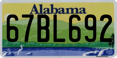 AL license plate 67BL692