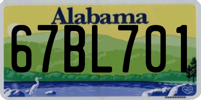 AL license plate 67BL701