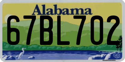 AL license plate 67BL702