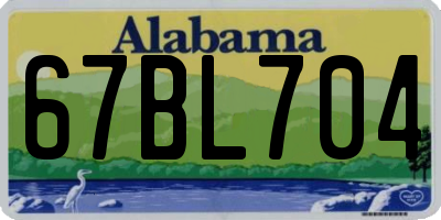 AL license plate 67BL704