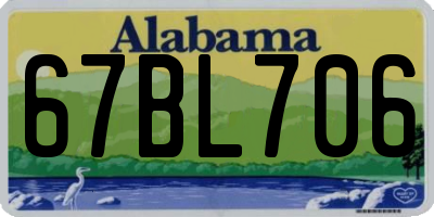 AL license plate 67BL706