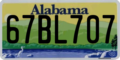 AL license plate 67BL707