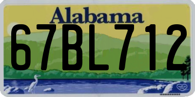 AL license plate 67BL712