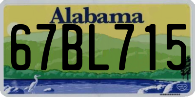 AL license plate 67BL715
