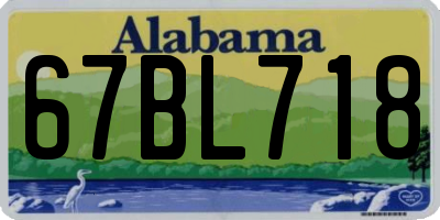 AL license plate 67BL718