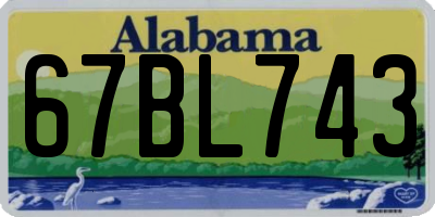 AL license plate 67BL743