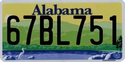 AL license plate 67BL751