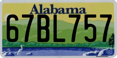 AL license plate 67BL757