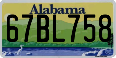 AL license plate 67BL758