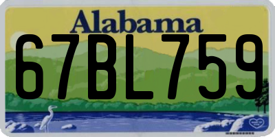 AL license plate 67BL759