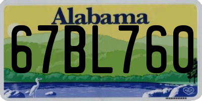 AL license plate 67BL760