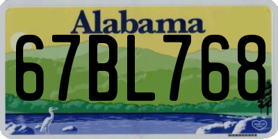 AL license plate 67BL768