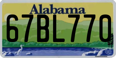 AL license plate 67BL770
