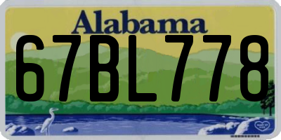 AL license plate 67BL778