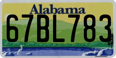 AL license plate 67BL783