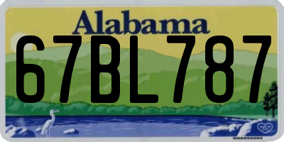 AL license plate 67BL787