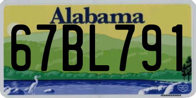 AL license plate 67BL791