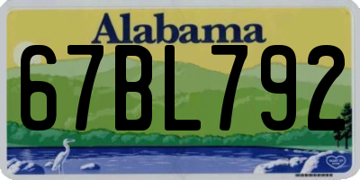 AL license plate 67BL792