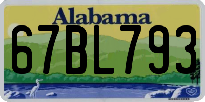 AL license plate 67BL793