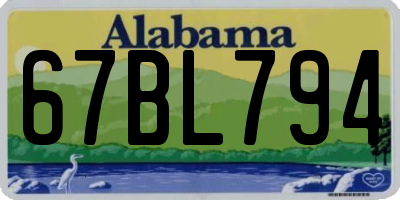 AL license plate 67BL794