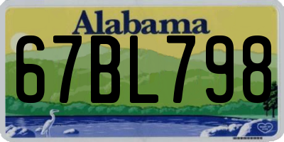 AL license plate 67BL798