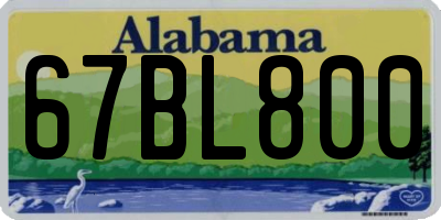 AL license plate 67BL800