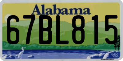 AL license plate 67BL815
