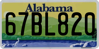 AL license plate 67BL820