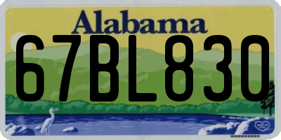 AL license plate 67BL830