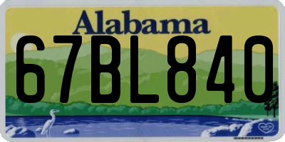 AL license plate 67BL840