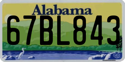 AL license plate 67BL843