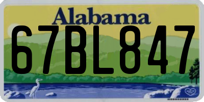 AL license plate 67BL847