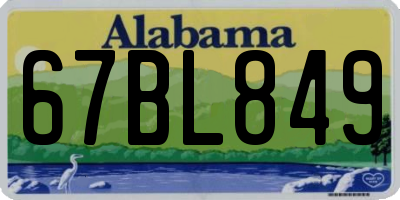 AL license plate 67BL849