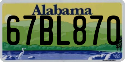 AL license plate 67BL870
