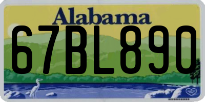 AL license plate 67BL890