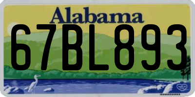 AL license plate 67BL893