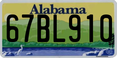 AL license plate 67BL910