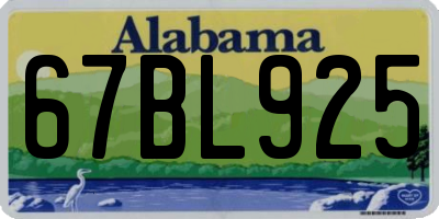 AL license plate 67BL925