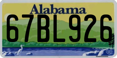 AL license plate 67BL926