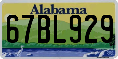 AL license plate 67BL929